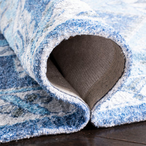 Safavieh Saffron 549 Hand Loomed 60% Polyester / 40 % Cotton Rug Blue / Ivory 8' x 10'