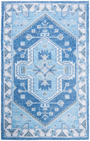 Safavieh Saffron 549 Hand Loomed 60% Polyester / 40 % Cotton Rug Blue / Ivory 8' x 10'