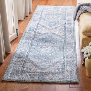 Safavieh Saffron 550 Hand Loomed 60% Polyester / 40 % Cotton Rug Grey / Ivory 8' x 10'