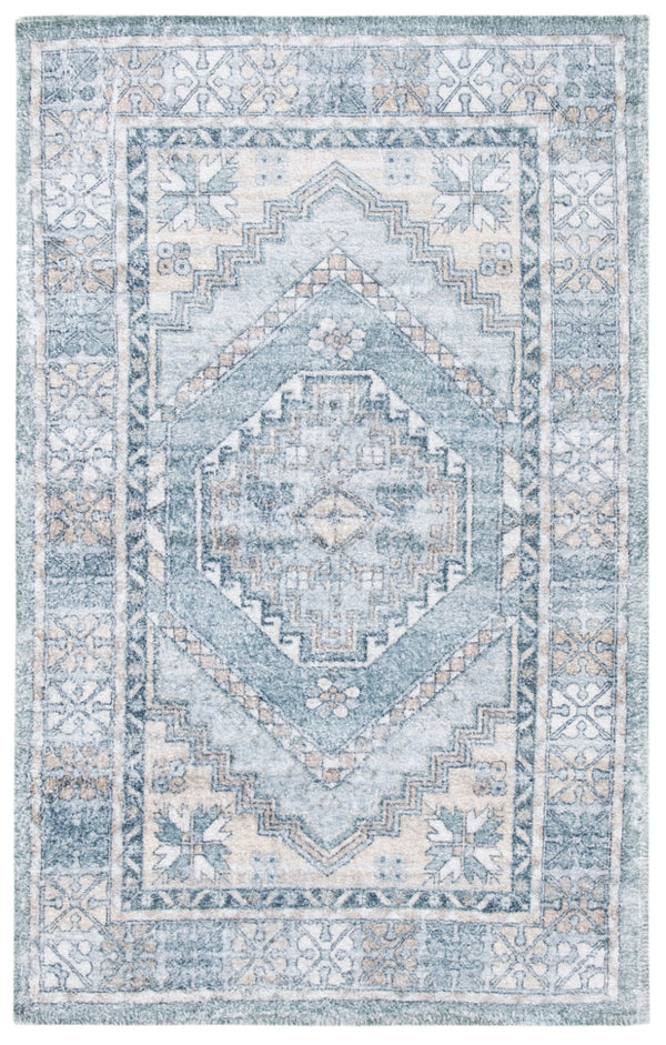 Safavieh Saffron 550 Hand Loomed 60% Polyester / 40 % Cotton Rug Grey / Ivory 8' x 10'