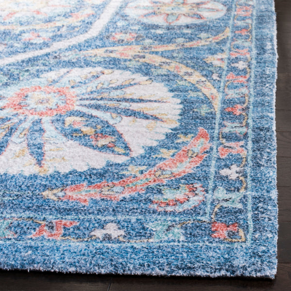 Safavieh Saffron 551 Hand Loomed 60% Polyester / 40 % Cotton Rug Blue / Creme 8' x 10'