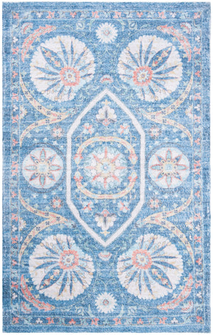 Safavieh Saffron 551 Hand Loomed 60% Polyester / 40 % Cotton Rug Blue / Creme 8' x 10'