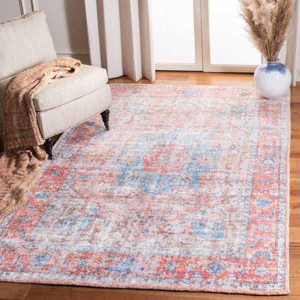Safavieh Saffron 554 Hand Loomed 60% Polyester / 40 % Cotton Rug Rust / Blue 8' x 10'