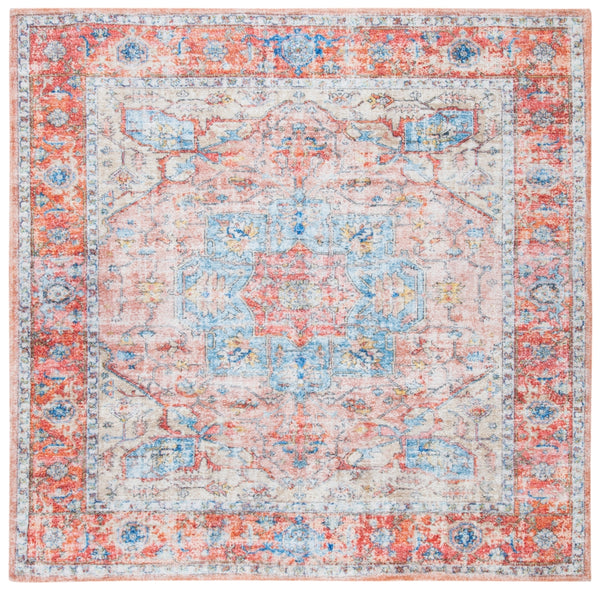 Safavieh Saffron 554 Hand Loomed 60% Polyester / 40 % Cotton Rug Rust / Blue 8' x 10'