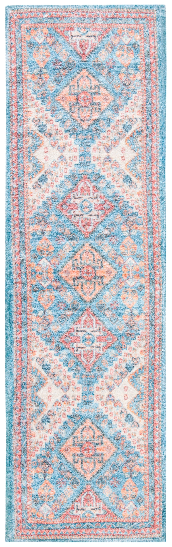 Safavieh Saffron 556 Hand Loomed 60% Polyester / 40 % Cotton Rug Blue / Rust 8' x 10'