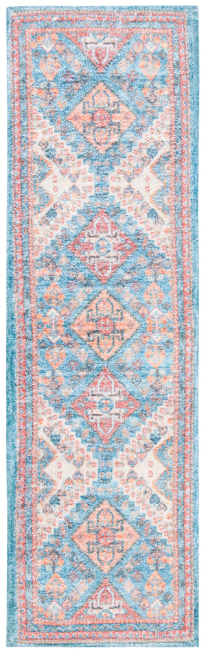 Safavieh Saffron 556 Hand Loomed 60% Polyester / 40 % Cotton Rug Blue / Rust 8' x 10'