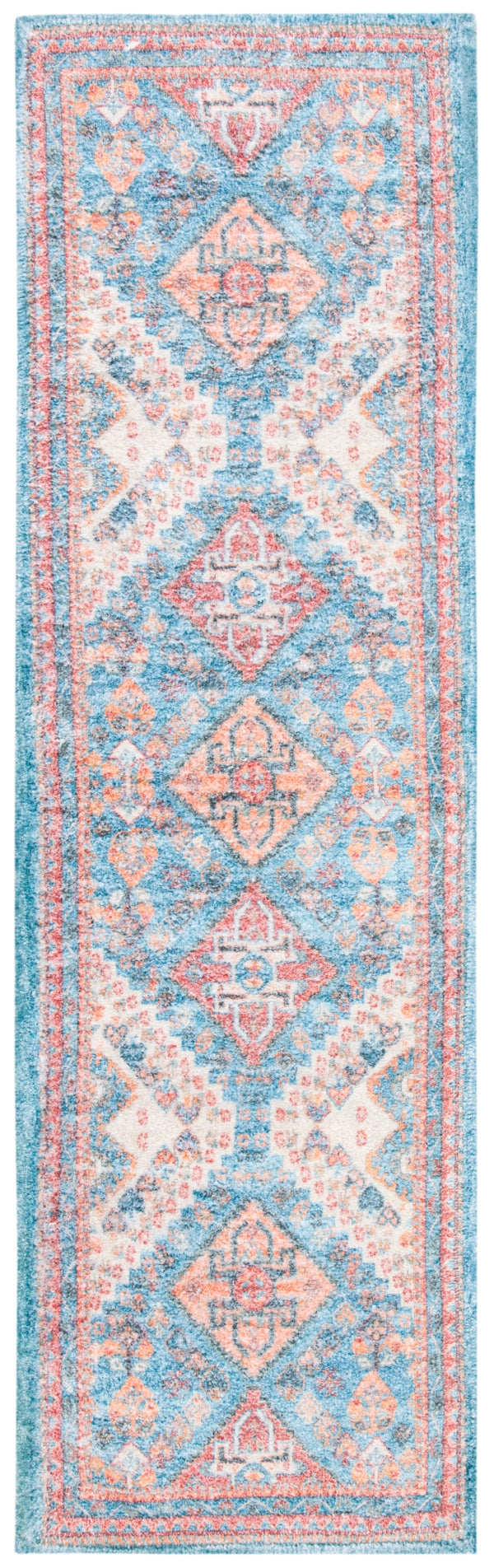 Safavieh Saffron 556 Hand Loomed 60% Polyester / 40 % Cotton Rug Blue / Rust 8' x 10'