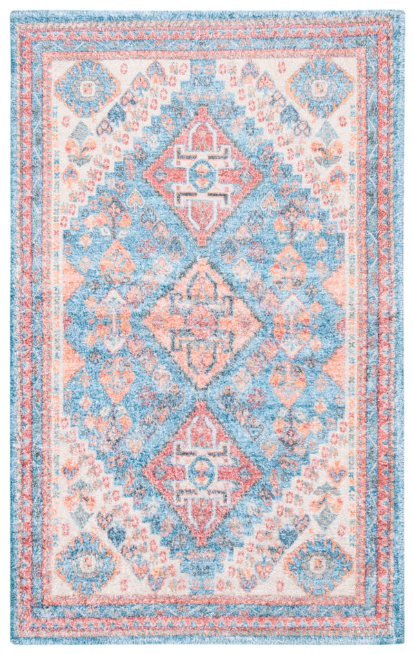 Safavieh Saffron 556 Hand Loomed 60% Polyester / 40 % Cotton Rug Blue / Rust 8' x 10'