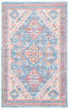 Safavieh Saffron 556 Hand Loomed 60% Polyester / 40 % Cotton Rug Blue / Rust 8' x 10'