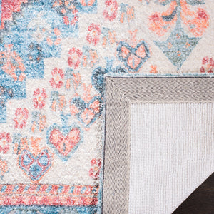 Safavieh Saffron 556 Hand Loomed 60% Polyester / 40 % Cotton Rug Blue / Rust 8' x 10'