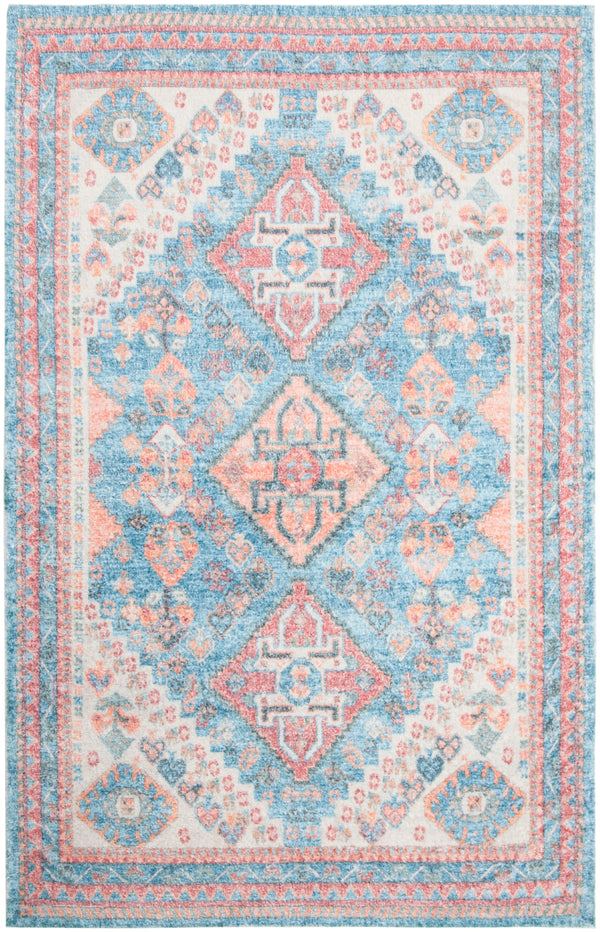 Safavieh Saffron 556 Hand Loomed 60% Polyester / 40 % Cotton Rug Blue / Rust 8' x 10'