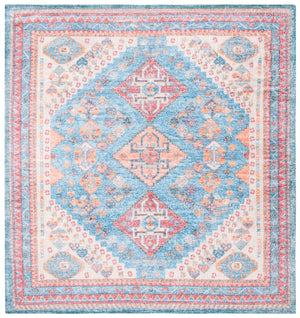 Safavieh Saffron 556 Hand Loomed 60% Polyester / 40 % Cotton Rug Blue / Rust 8' x 10'