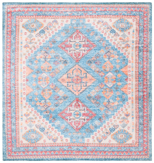 Safavieh Saffron 556 Hand Loomed 60% Polyester / 40 % Cotton Rug Blue / Rust 8' x 10'