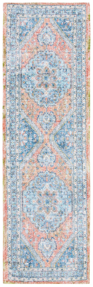 Safavieh Saffron 559 Hand Loomed 60% Polyester / 40 % Cotton Rug Blue / Rust 8' x 10'