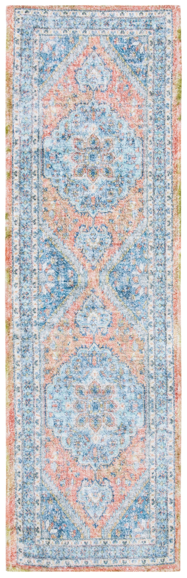 Safavieh Saffron 559 Hand Loomed 60% Polyester / 40 % Cotton Rug Blue / Rust 8' x 10'