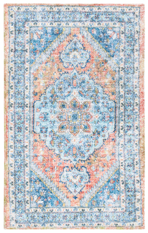 Safavieh Saffron 559 Hand Loomed 60% Polyester / 40 % Cotton Rug Blue / Rust 8' x 10'