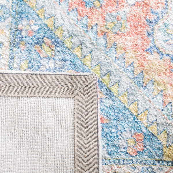 Safavieh Saffron 559 Hand Loomed 60% Polyester / 40 % Cotton Rug Blue / Rust 8' x 10'