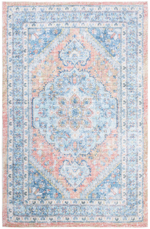 Safavieh Saffron 559 Hand Loomed 60% Polyester / 40 % Cotton Rug Blue / Rust 8' x 10'