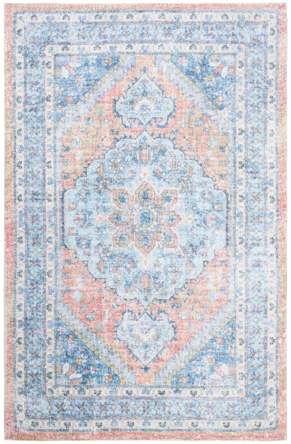 Safavieh Saffron 559 Hand Loomed 60% Polyester / 40 % Cotton Rug Blue / Rust 8' x 10'