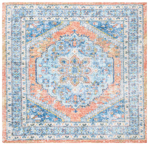 Safavieh Saffron 559 Hand Loomed 60% Polyester / 40 % Cotton Rug Blue / Rust 8' x 10'