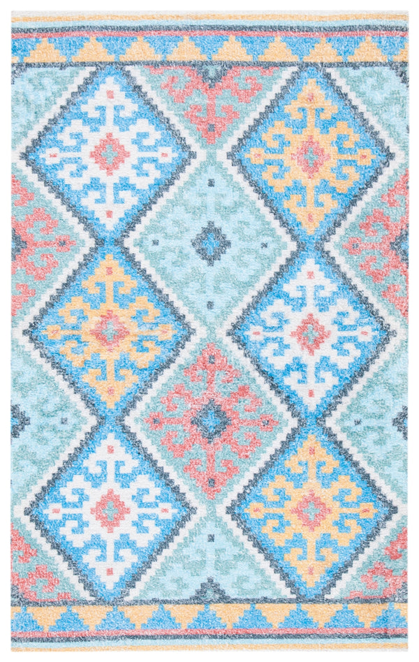 Safavieh Saffron 560 Hand Loomed 60% Polyester / 40 % Cotton Rug Blue / Aqua 8' x 10'