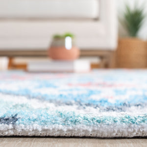 Safavieh Saffron 560 Hand Loomed 60% Polyester / 40 % Cotton Rug Blue / Aqua 8' x 10'