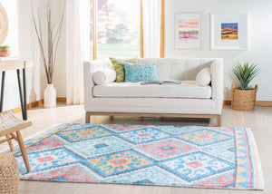 Safavieh Saffron 560 Hand Loomed 60% Polyester / 40 % Cotton Rug Blue / Aqua 8' x 10'