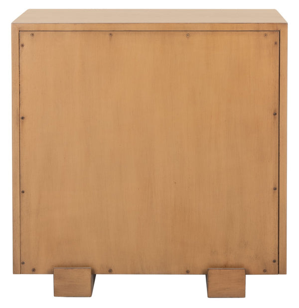 Rosario Woven Wood Nightstand Natural / Dark Brown Wood SFV1303B