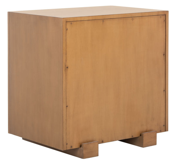 Rosario Woven Wood Nightstand Natural / Dark Brown Wood SFV1303B