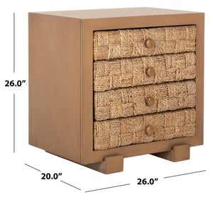 Rosario Woven Wood Nightstand Natural / Dark Brown Wood SFV1303B