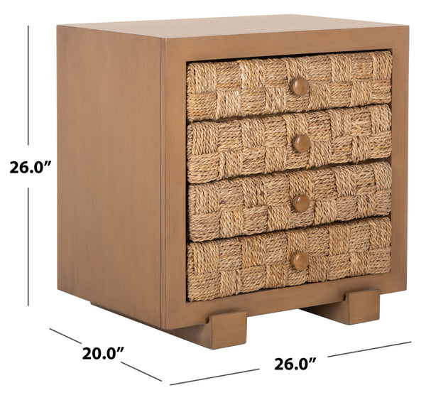Rosario Woven Wood Nightstand Natural / Dark Brown Wood SFV1303B