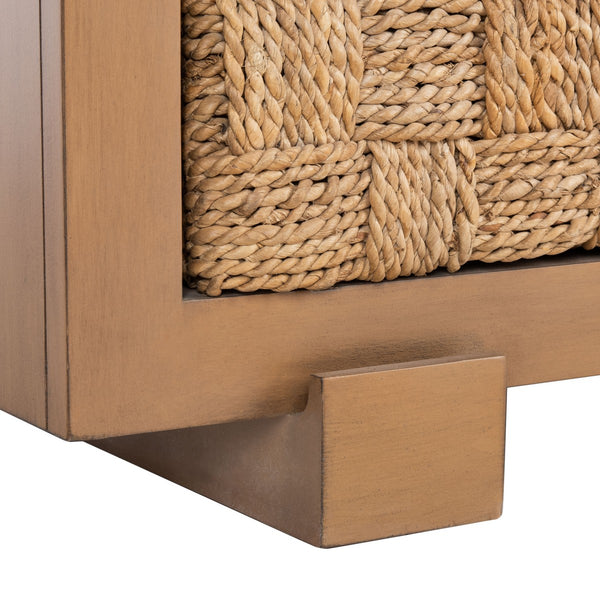 Rosario Woven Wood Nightstand Natural / Dark Brown Wood SFV1303B