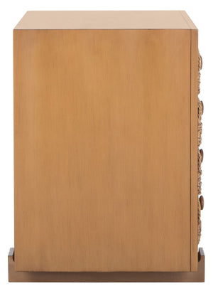 Rosario Woven Wood Nightstand Natural / Dark Brown Wood SFV1303B