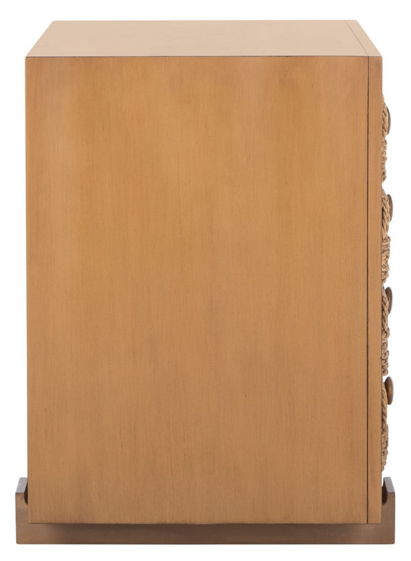 Rosario Woven Wood Nightstand Natural / Dark Brown Wood SFV1303B