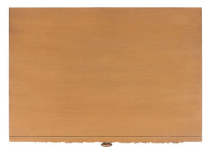 Rosario Woven Wood Nightstand Natural / Dark Brown Wood SFV1303B