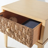 Armand Woven Wood Nightstand Natural Wood SFV1304A