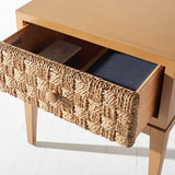 Armand Woven Wood Nightstand Natural / Dark Brown Wood SFV1304B