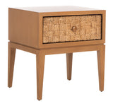 Armand Woven Wood Nightstand Natural / Dark Brown Wood SFV1304B