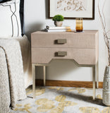 Micah Faux Raffia 2 Drawer Nightstand