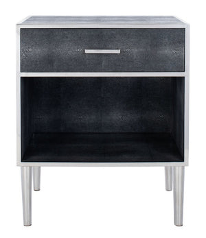 Tammy 1 Drawer Faux Shagreen Nightstand