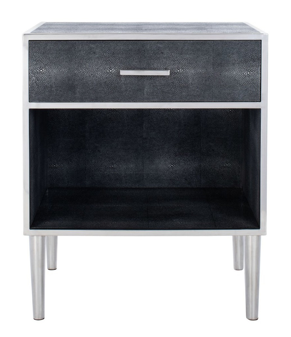 Tammy Faux Shagreen Nightstand: Exotic Texture, Sleek Design & Stylish Storage for Modern Spaces