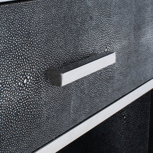 Tammy Faux Shagreen Nightstand: Exotic Texture, Sleek Design & Stylish Storage for Modern Spaces
