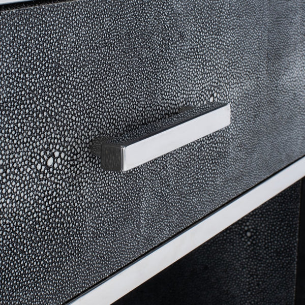 Tammy Faux Shagreen Nightstand: Exotic Texture, Sleek Design & Stylish Storage for Modern Spaces