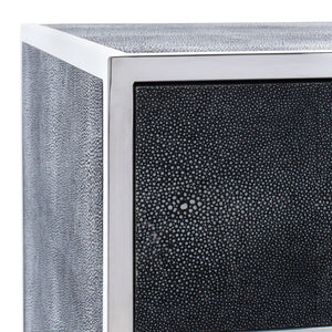 Tammy Faux Shagreen Nightstand: Exotic Texture, Sleek Design & Stylish Storage for Modern Spaces