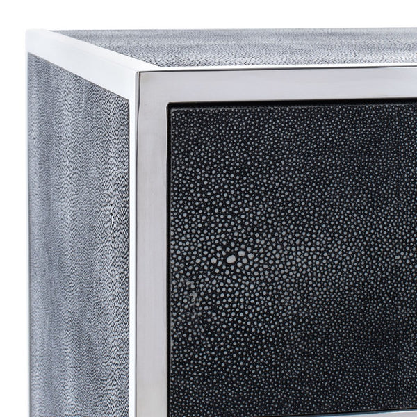 Tammy Faux Shagreen Nightstand: Exotic Texture, Sleek Design & Stylish Storage for Modern Spaces