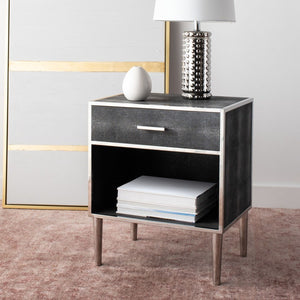 Tammy Faux Shagreen Nightstand: Exotic Texture, Sleek Design & Stylish Storage for Modern Spaces