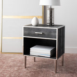 Tammy 1 Drawer Faux Shagreen Nightstand