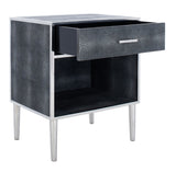 Tammy 1 Drawer Faux Shagreen Nightstand