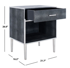 Tammy Faux Shagreen Nightstand: Exotic Texture, Sleek Design & Stylish Storage for Modern Spaces