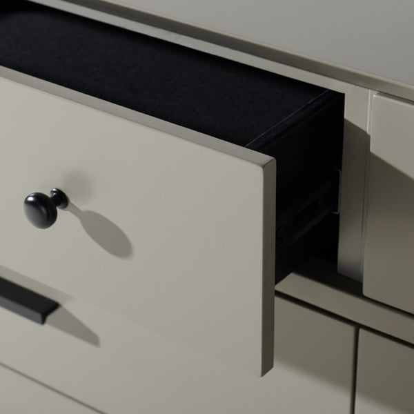 Safavieh Madden Retro Dresser Dark Grey / Black Mdf / Wood Veneer / Plywood / Hardware / Velvet (In Drawers) SFV2100K